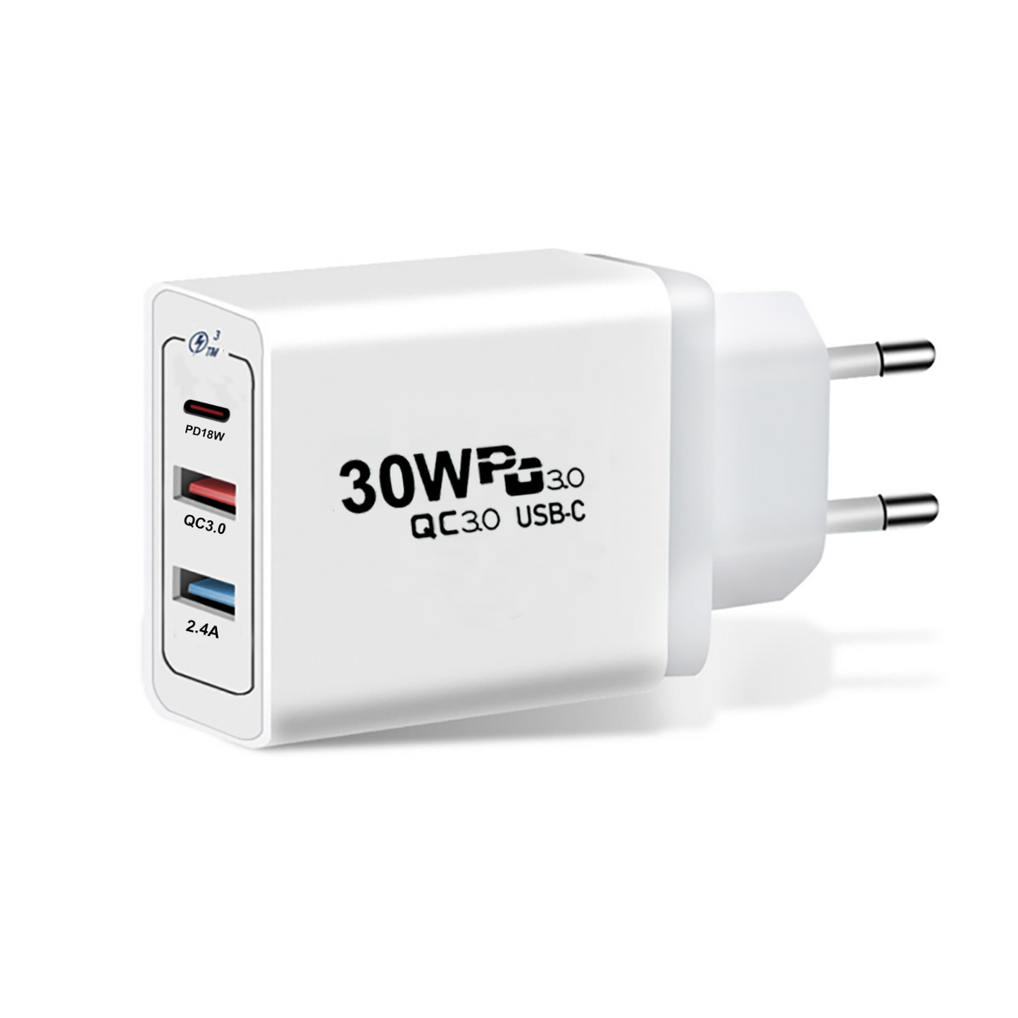 AV Fast Charger 2 x USB A en 1x USB C
